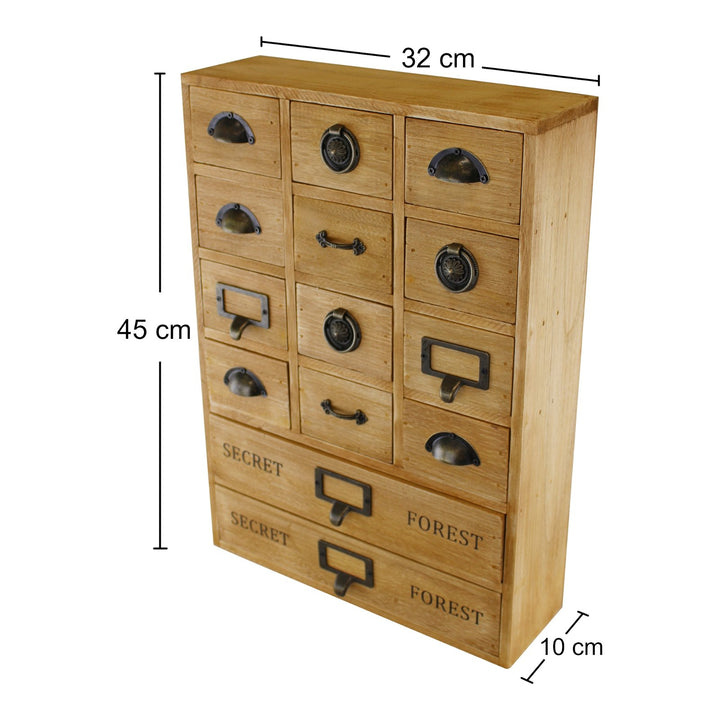 Wooden Storage Drawers, 14-Drawer Unit