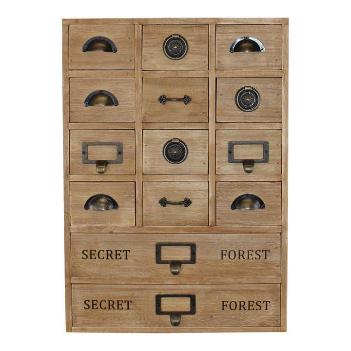 Wooden Storage Drawers, 14-Drawer Unit