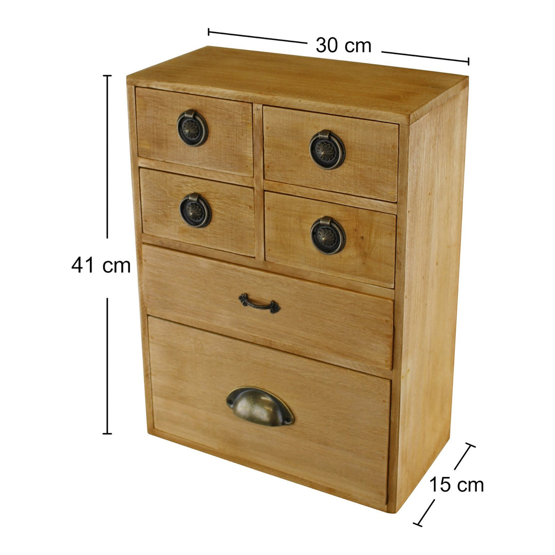 Wooden Storage Drawers Set of 6, Assorted Sizes