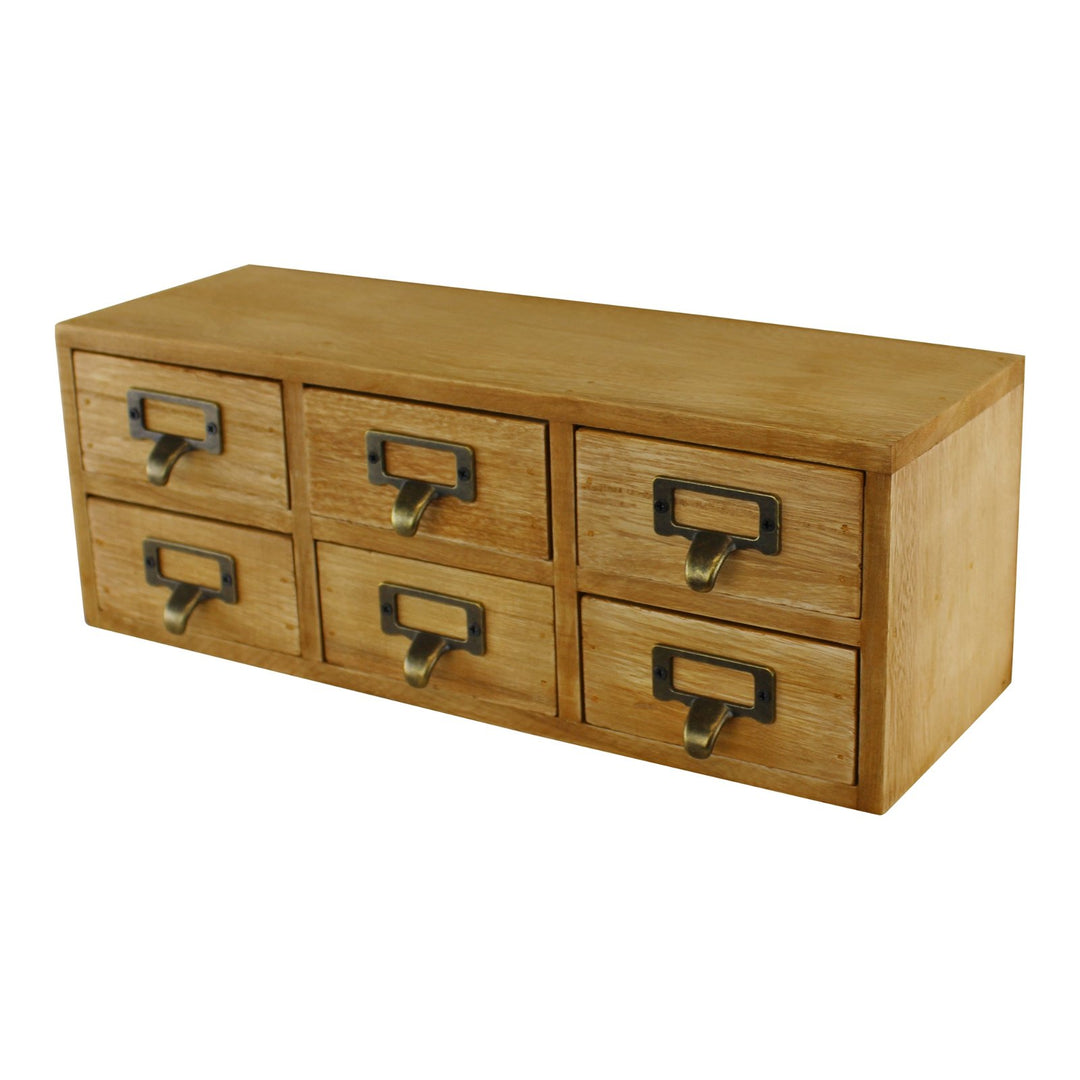 Compact Wooden Desk Storage Drawers Organisers - 6 Drawer Unit