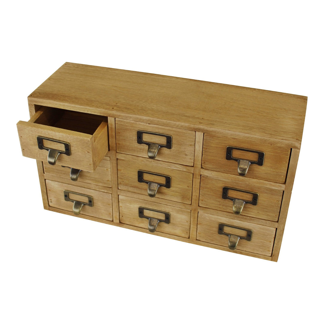 Compact Wooden Desk Storage Drawers Organisers - 9 Drawer Unit