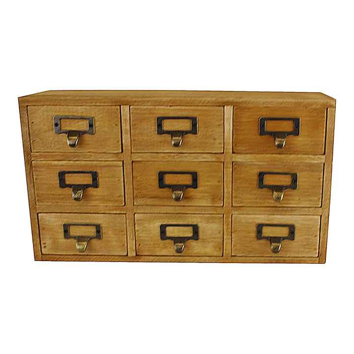 Compact Wooden Desk Storage Drawers Organisers - 9 Drawer Unit