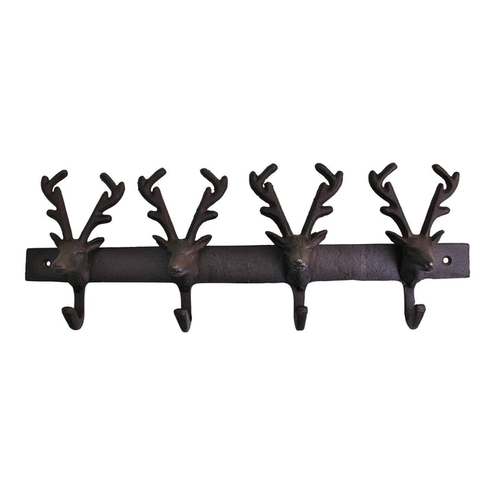 Rustic Cast Iron Wall Hooks, Reindeer