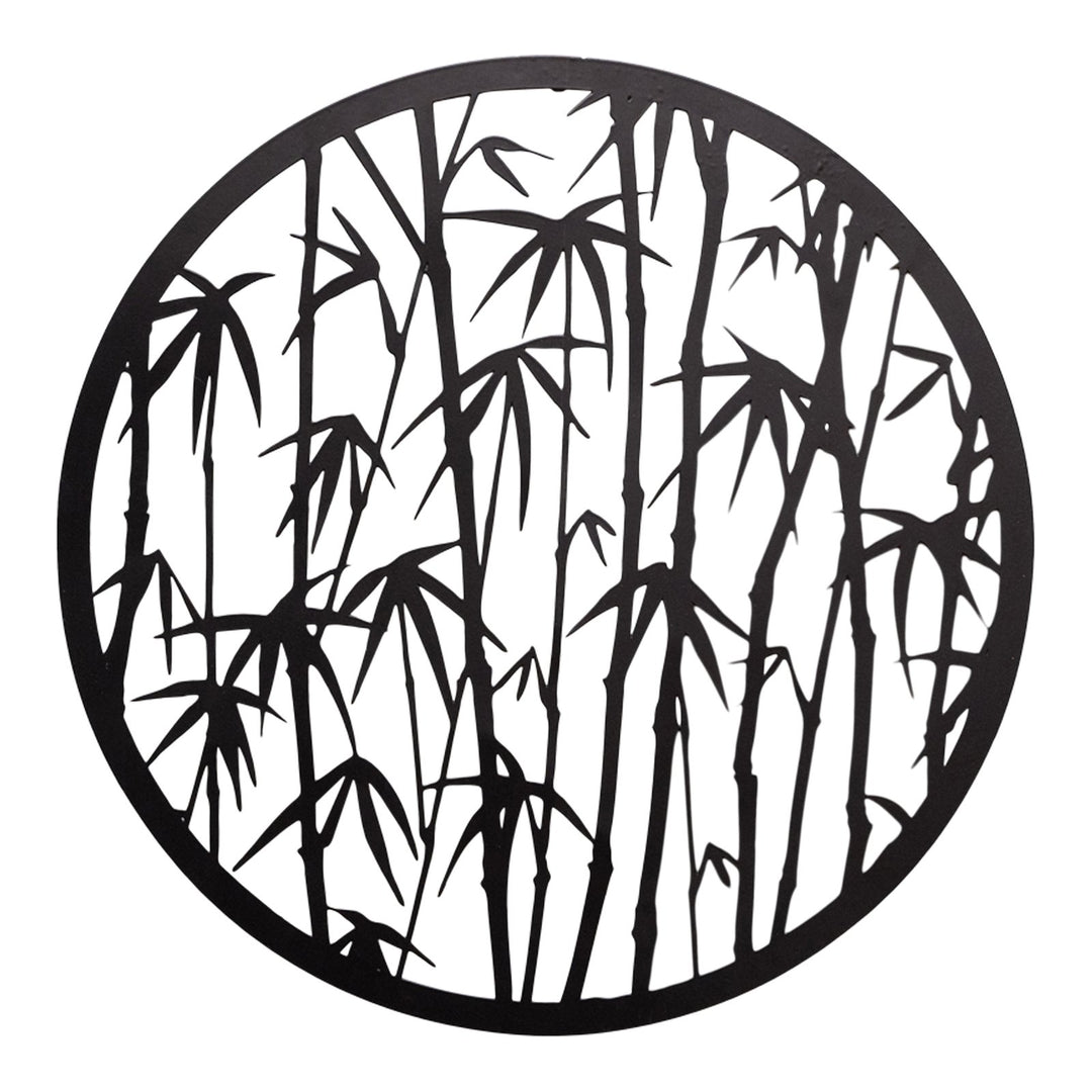 Natural Interiors Black Metal Bamboo Wall Decor