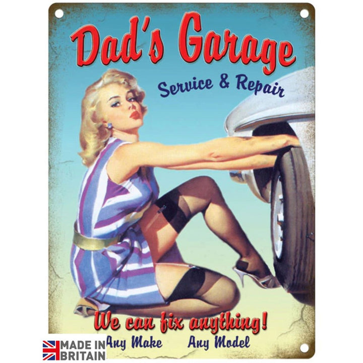 Small Metal Sign 45 x 37.5cm Vintage Retro Dad's Garage