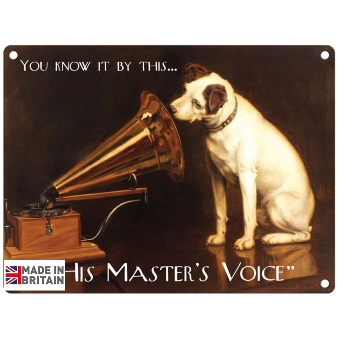 Small Metal Sign 45 x 37.5cm Vintage Retro His Master's Voice