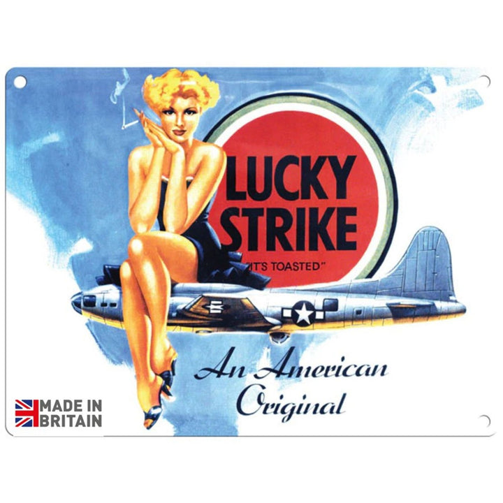 Large Metal Sign 60 x 49.5cm Vintage Retro Lucky Strike Cigarettes