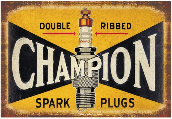 Small Metal Sign 45 x 37.5cm Champion Spark Plug