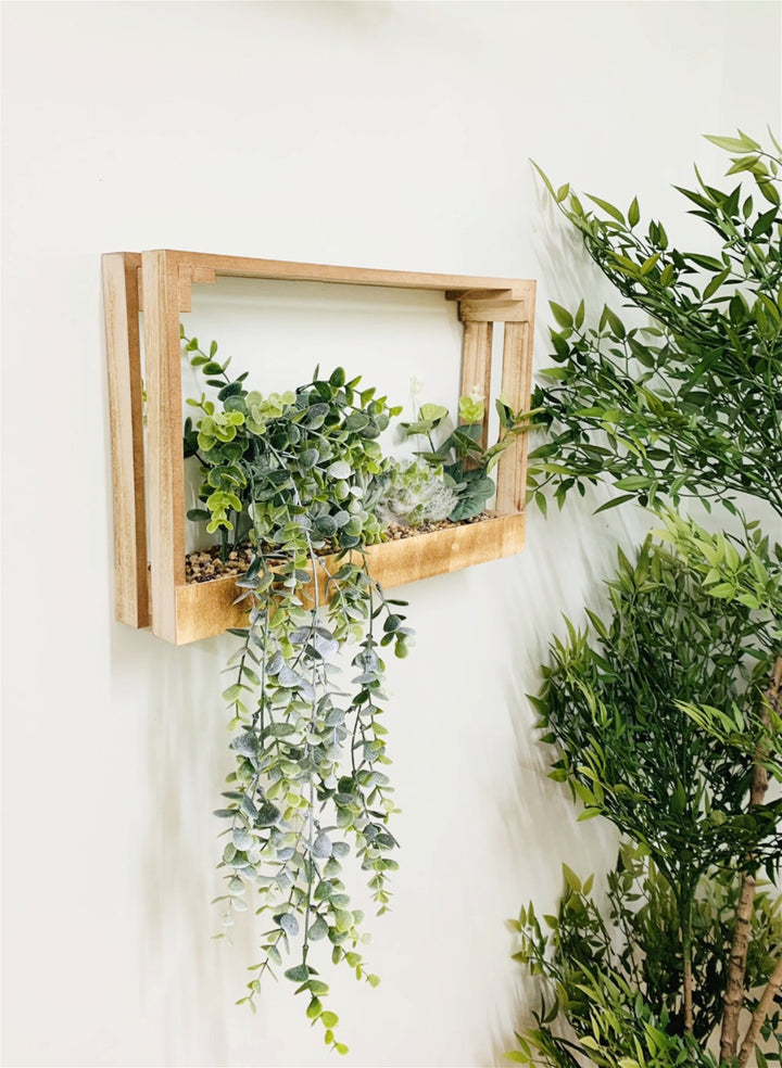 Modern Succulent Wall Crate Shelf