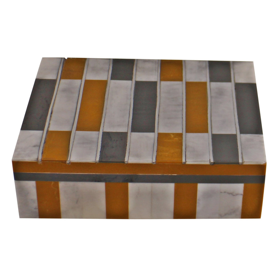 Chequered Large Trinket Box with Abstract Design