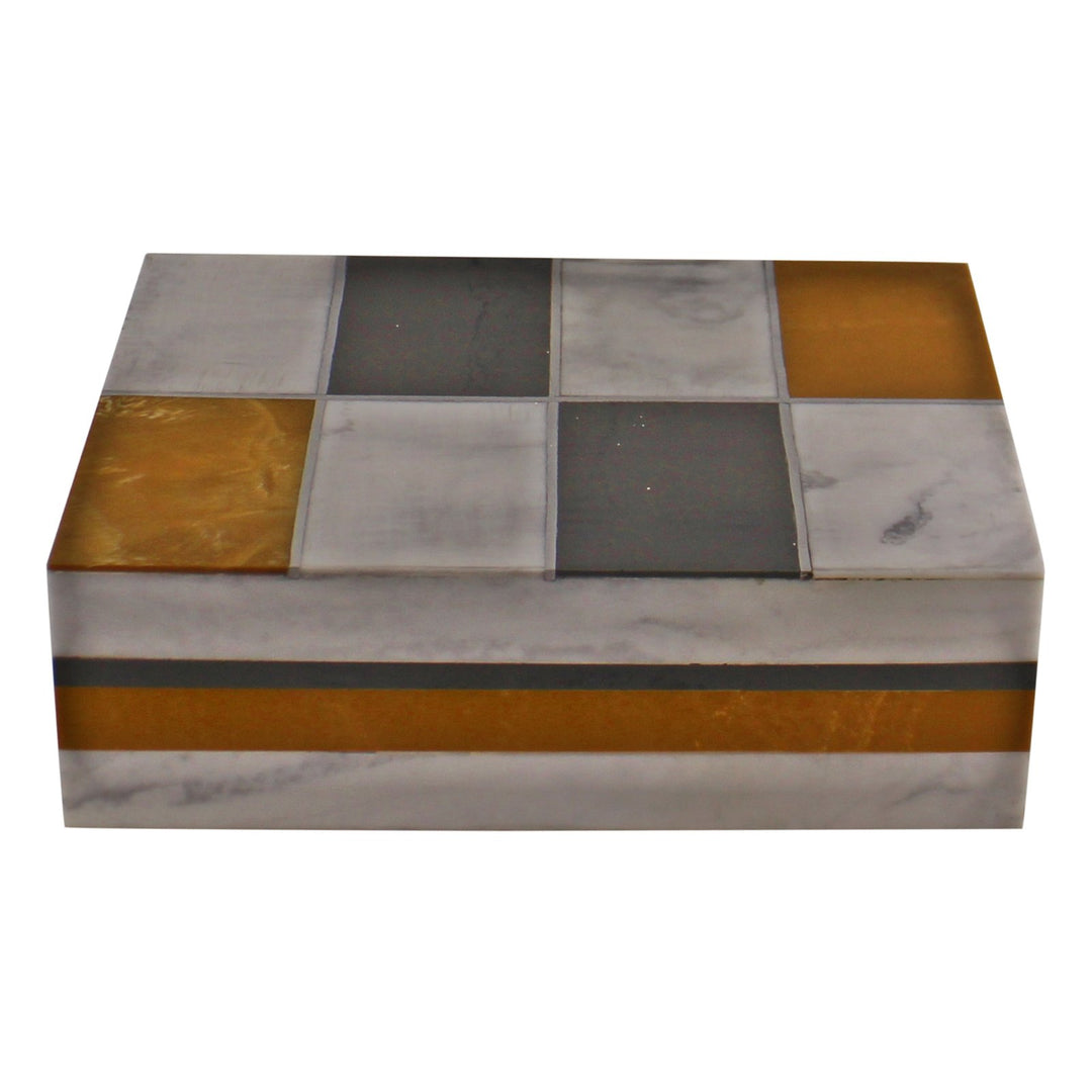 Elegant Abstract Resin Trinket Box | Rectangular Shape