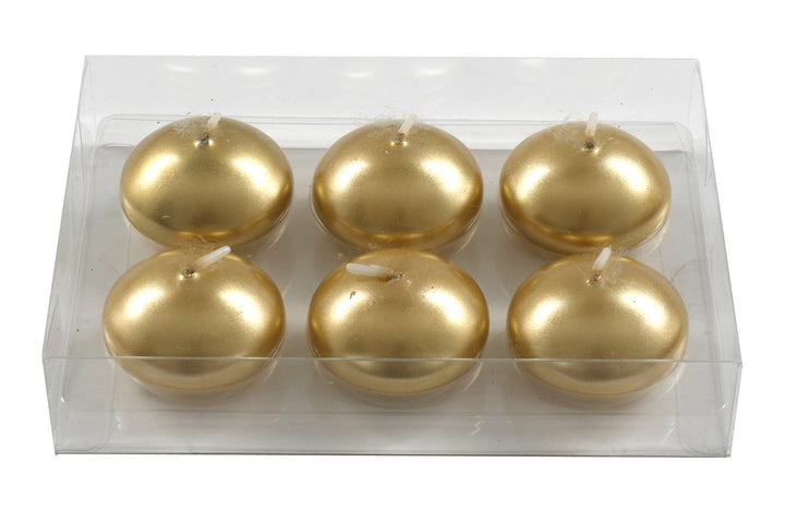 Pack of Six Gold Floating Candles