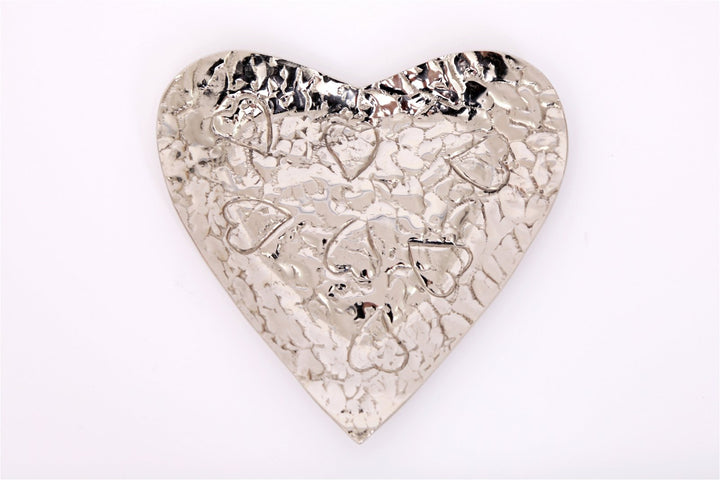 Silver Heart Shaped Dish 22cm