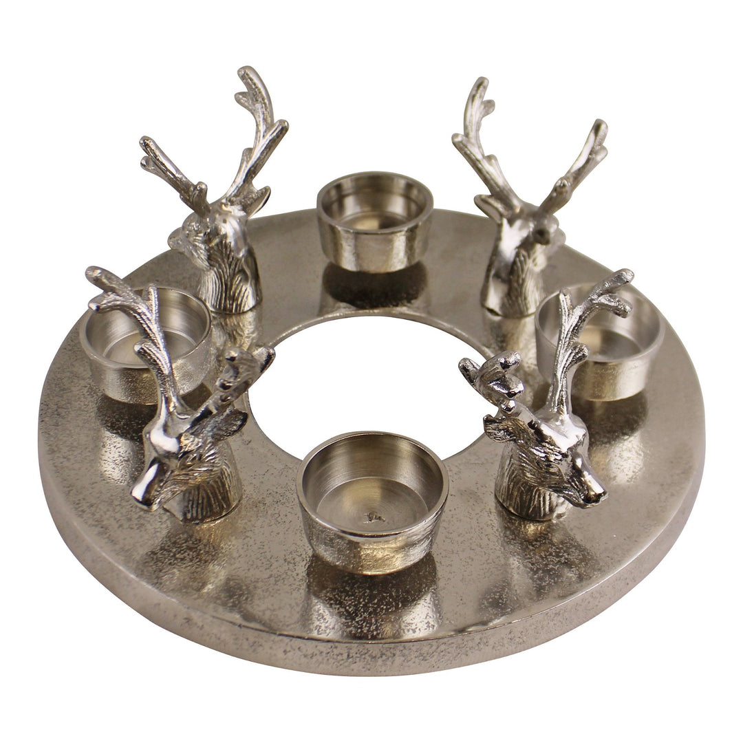 Circular Stag Design Tealight Holder, 25cm