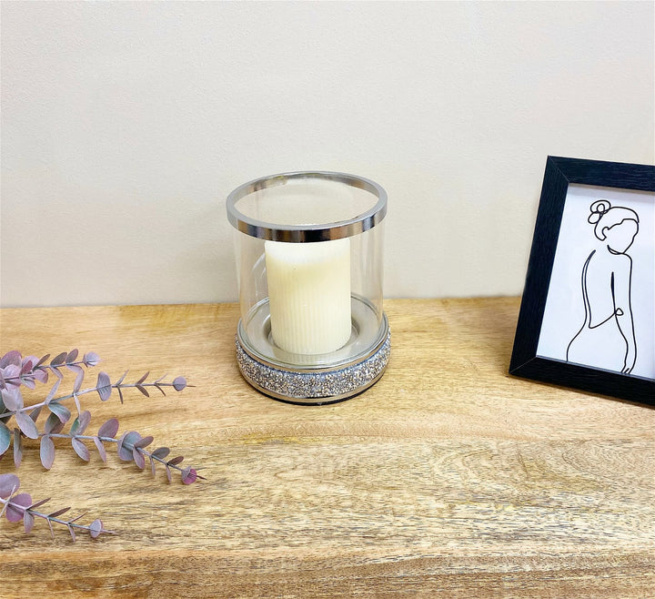 Small Sparkly Pillar Candle Holder