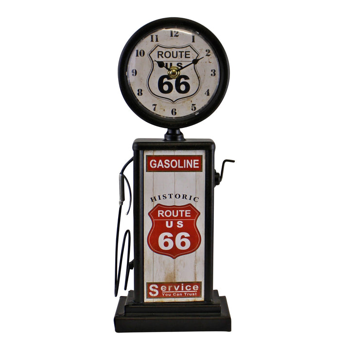 Retro Gas Pump Clock, Black, 13x34cm