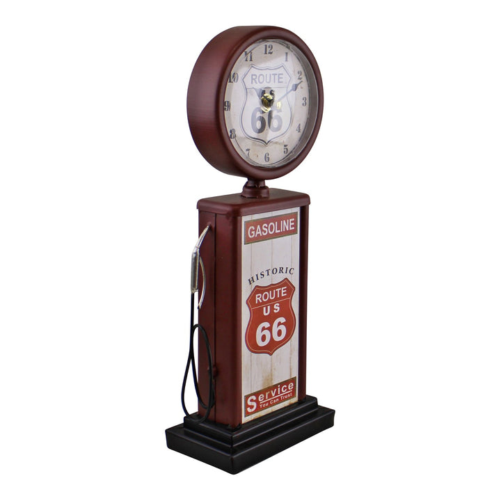 Retro Gas Pump Clock, Red 13x34cm