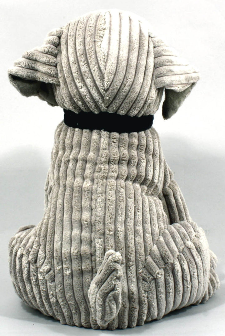 Large Grey Ribbed Dog Doorstop