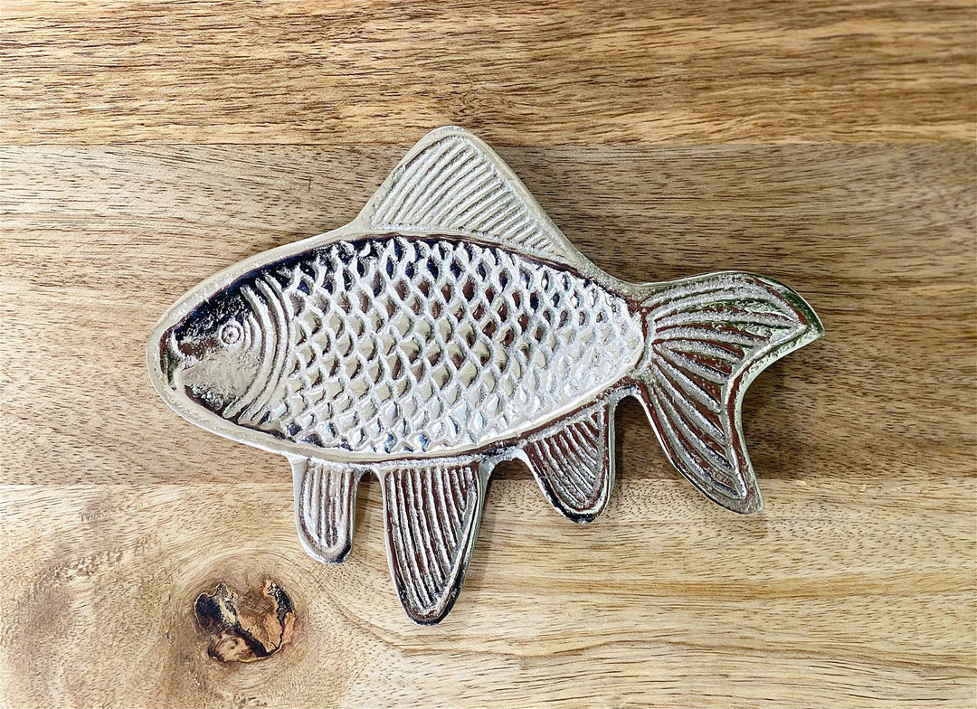 Silver Metal Fish Shape Tray 19cm