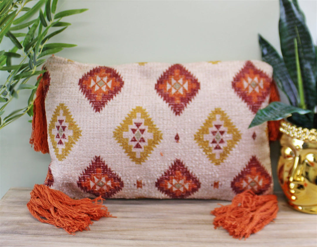 Tasseled Kasbah Design Scatter Cushion, Diamond Pattern