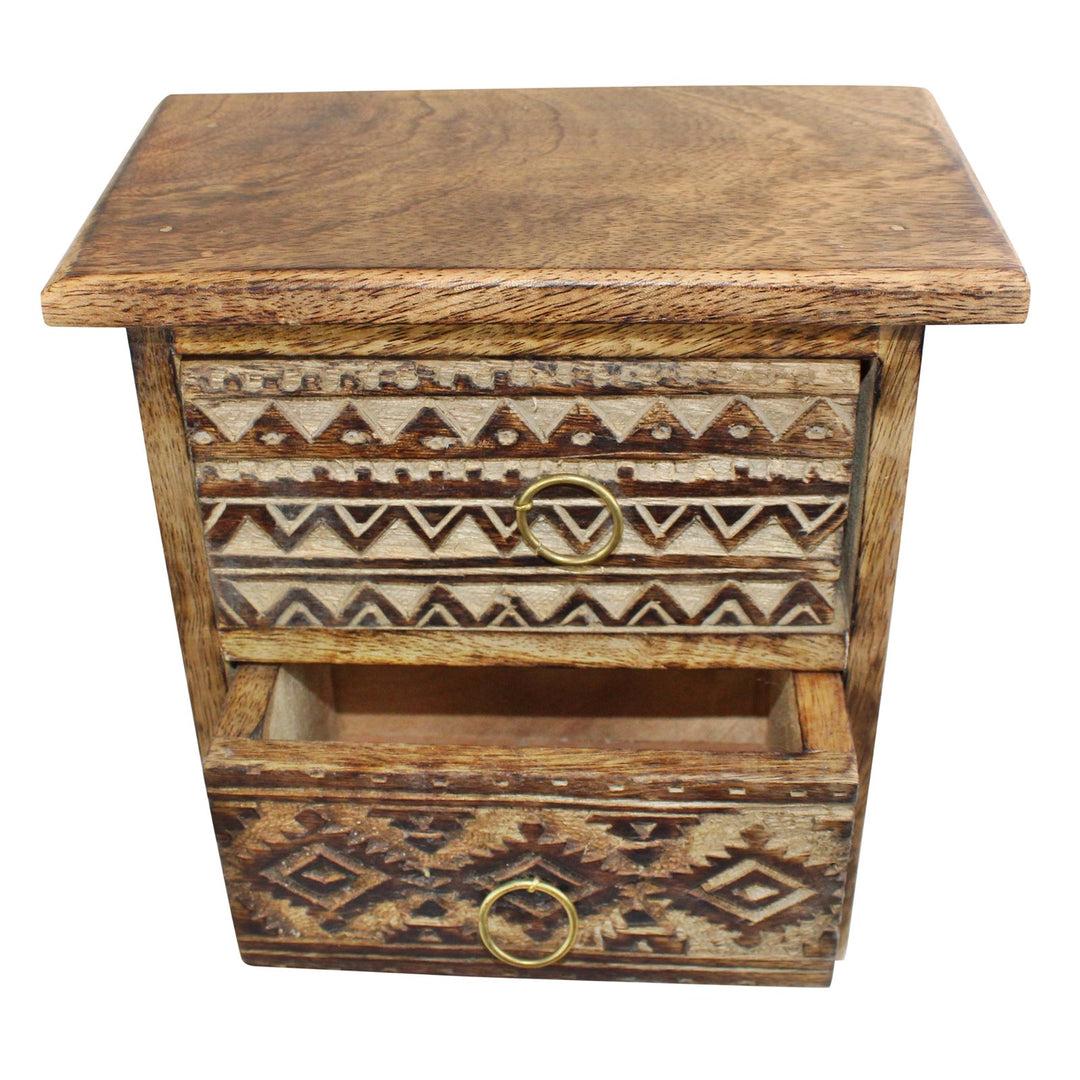 Rustic Mango Wood Trinket Drawers