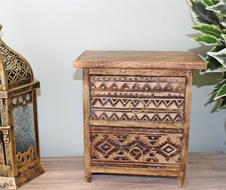 Rustic Mango Wood Trinket Drawers