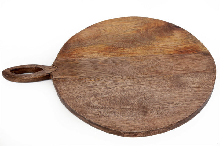 Circular Wooden Chopping Board With Carved Handle 49cm