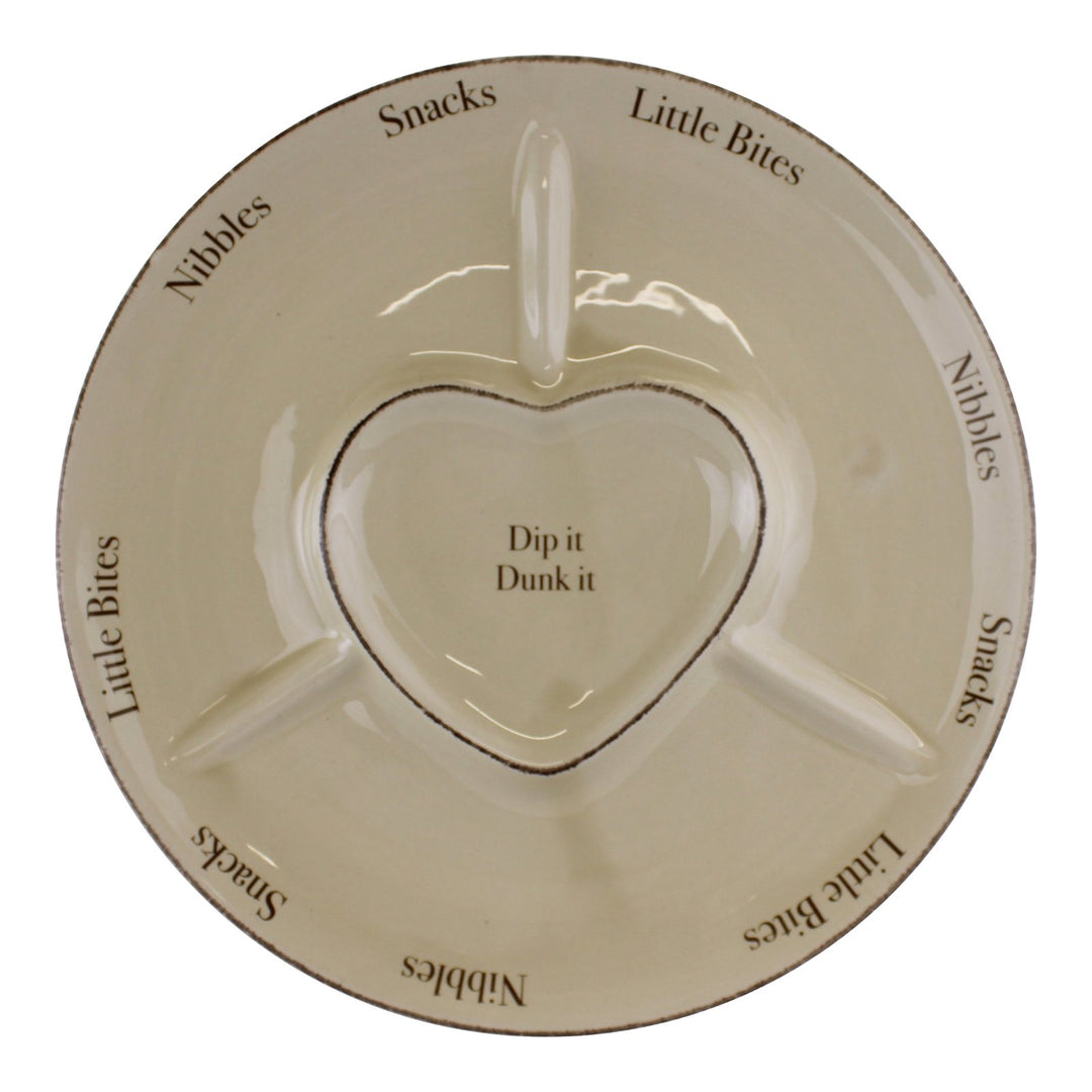 Heart Range Large Round Snack & Dip Plate 30cm