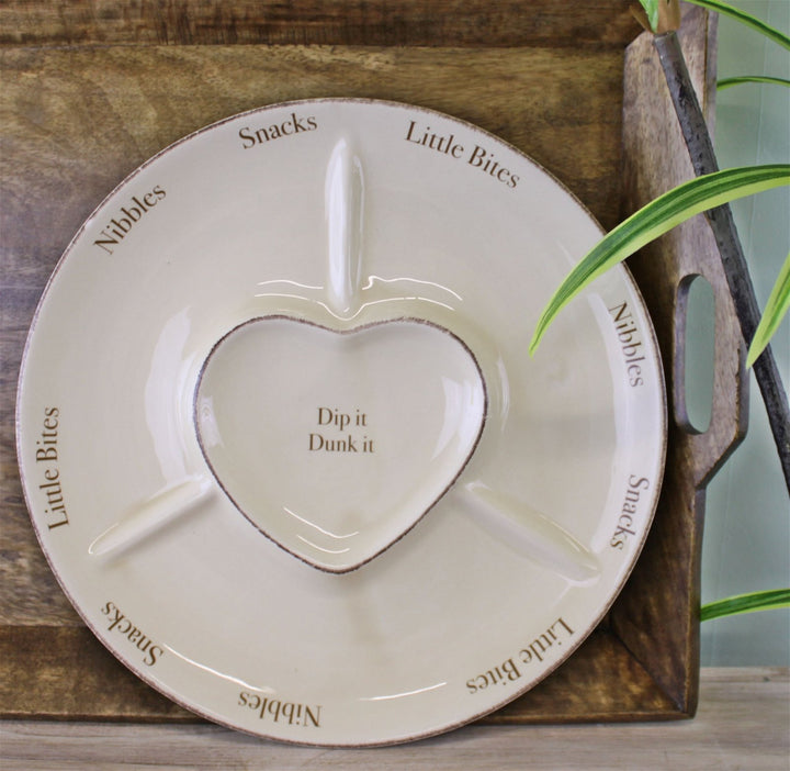 Heart Range Large Round Snack & Dip Plate 30cm