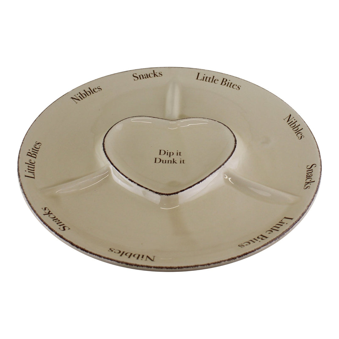 Heart Range Large Round Snack & Dip Plate 30cm