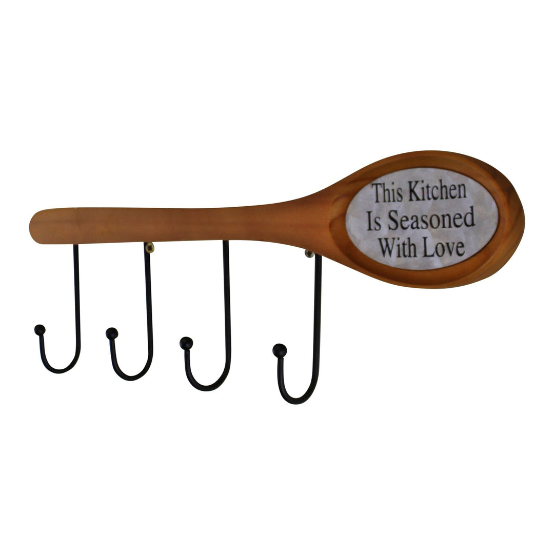 Unique Wall Mounted Wooden Spoon with Hooks