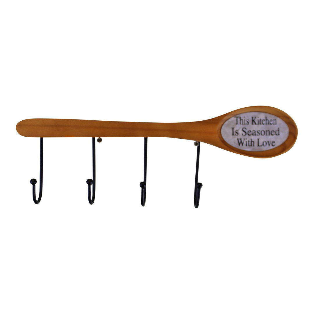 Unique Wall Mounted Wooden Spoon with Hooks