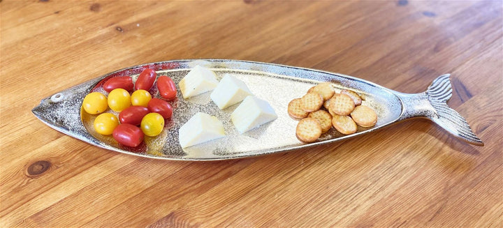 Large Silver Fish Shaped Tray