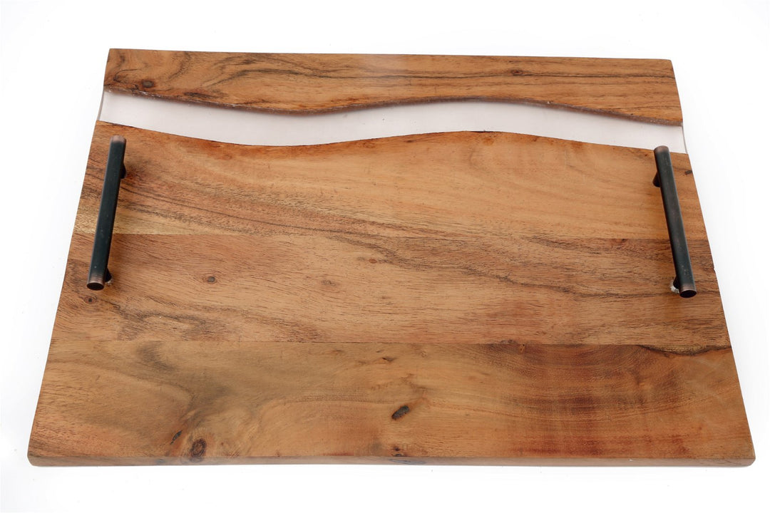 Acacia Wood Tray With Handles