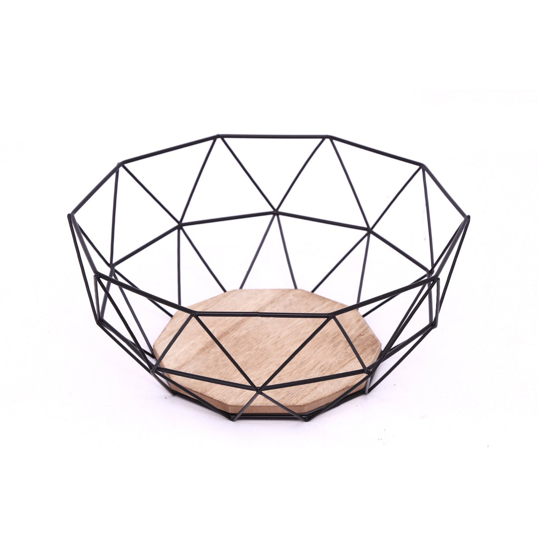 Geometric Black Wire Bowl 26cm