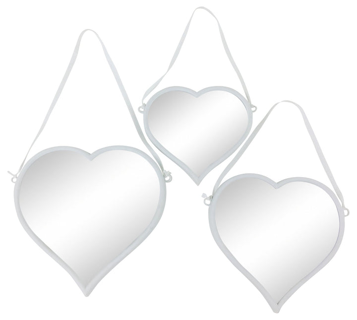 Set of 3 Hanging Heart Mirrors