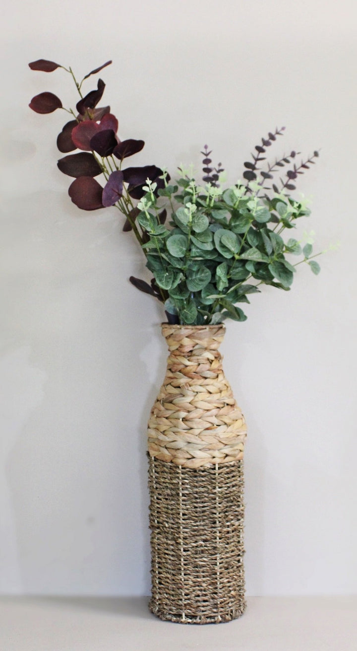 Natural Interiors Bamboo & Seagrass Vase, 45cm.