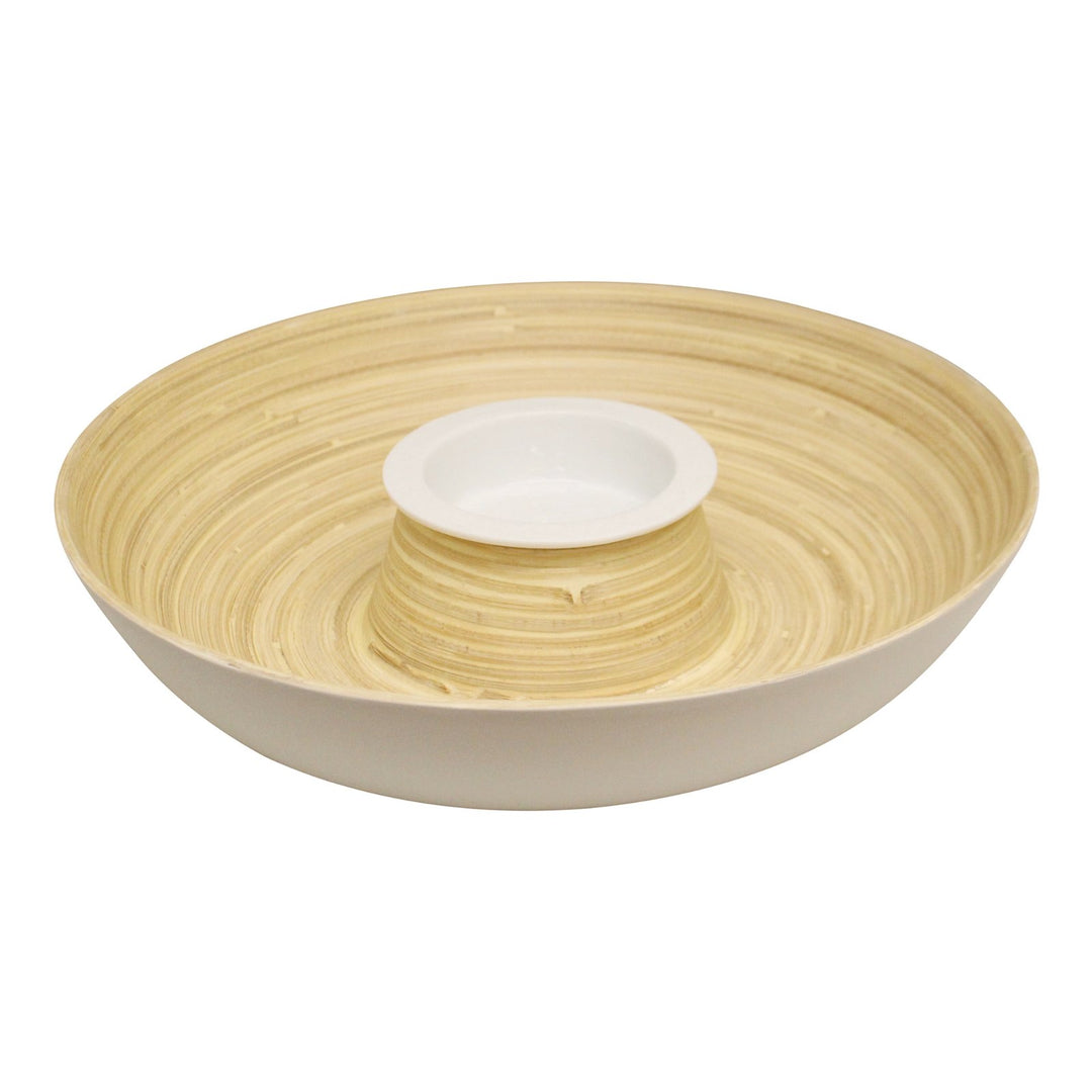 Natural Interiors Bamboo Chip & Dip Dish