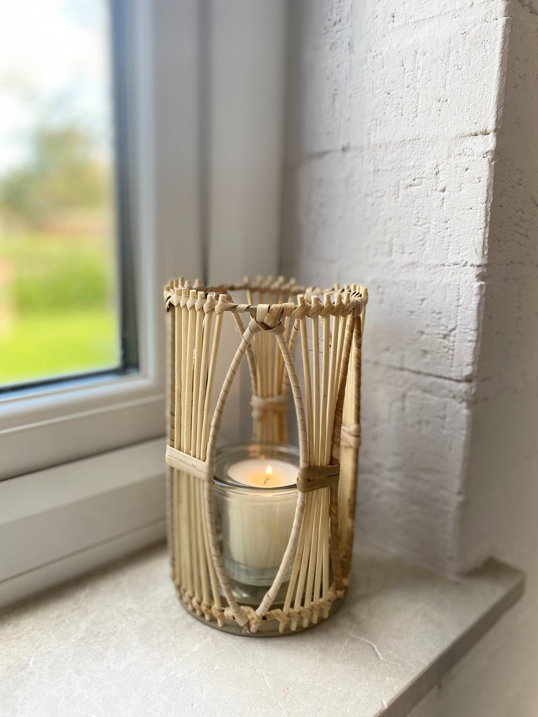 Rattan Candle Holder Large