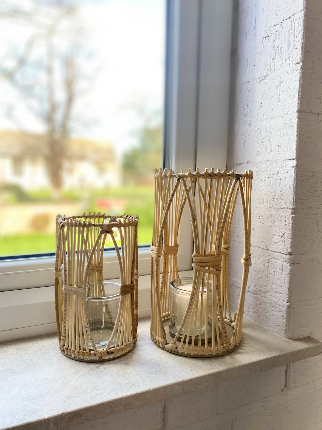 Rattan Candle Holder Large