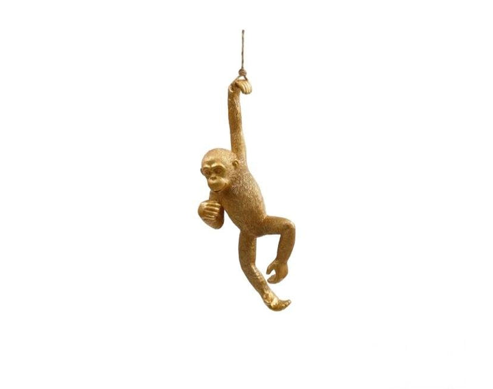 Gold Resin Hanging Monkey Decoration