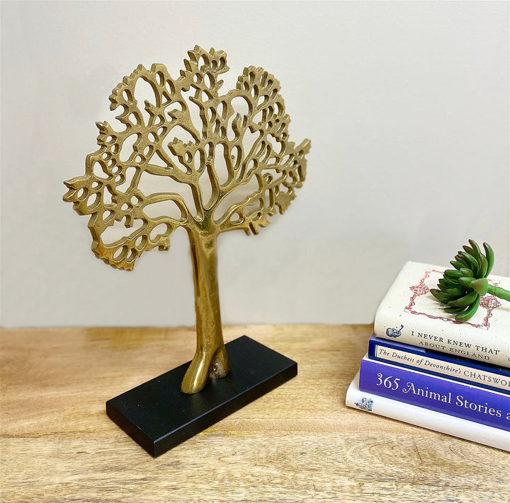 Antique Gold Tree On Black Base