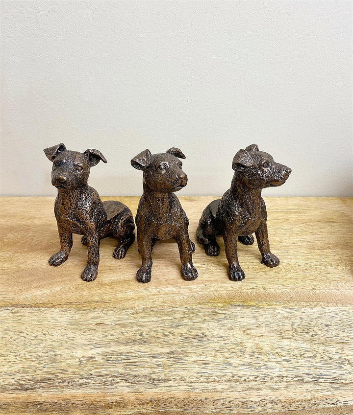 Set of Three Bronze Dog Pot Risers