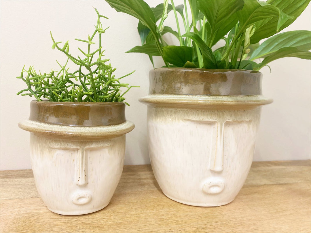 Set of Two Face Planters