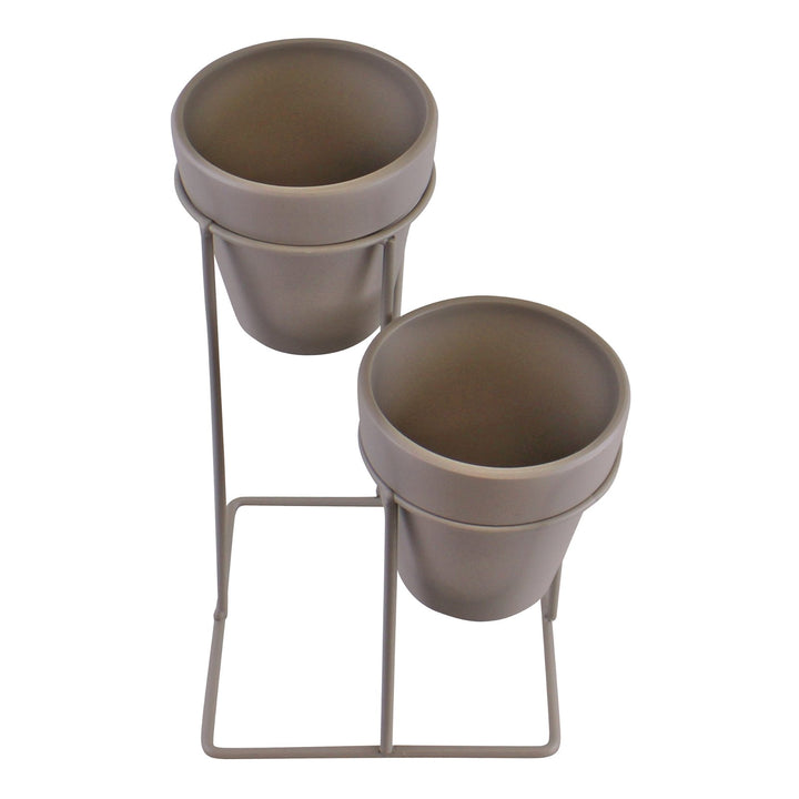 Potting Shed Small Double Planter On Stand, Grey