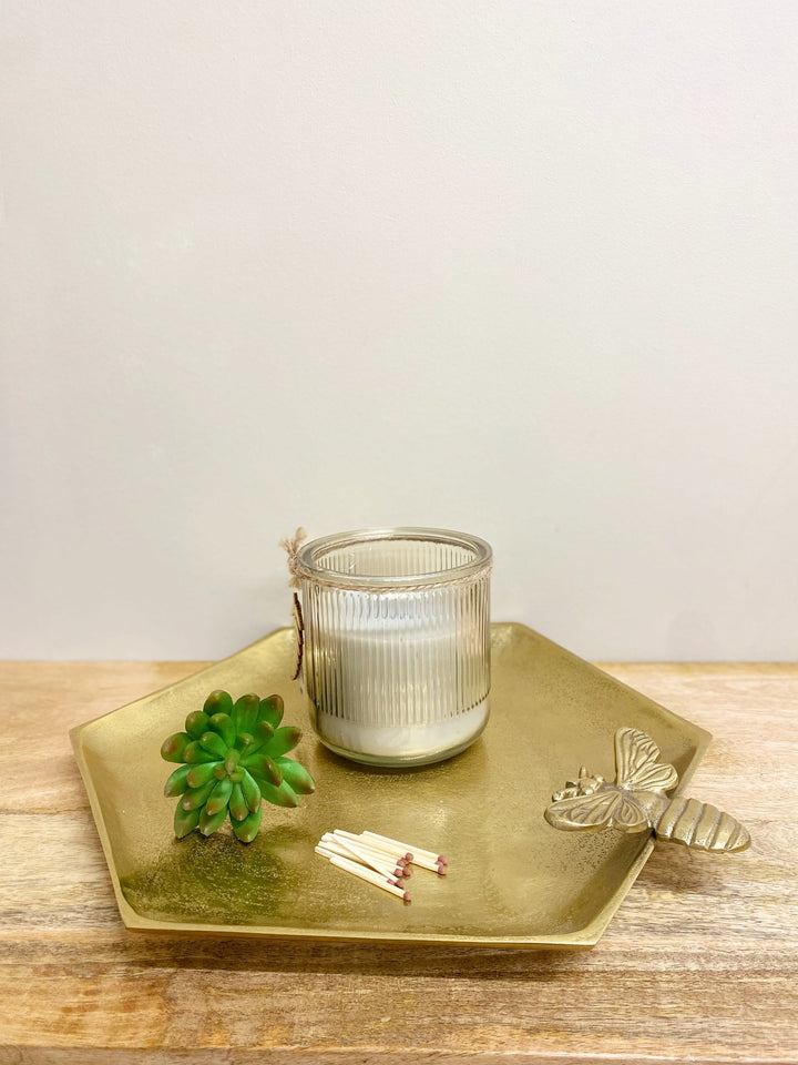 Large Gold Honeycomb Bee Tray