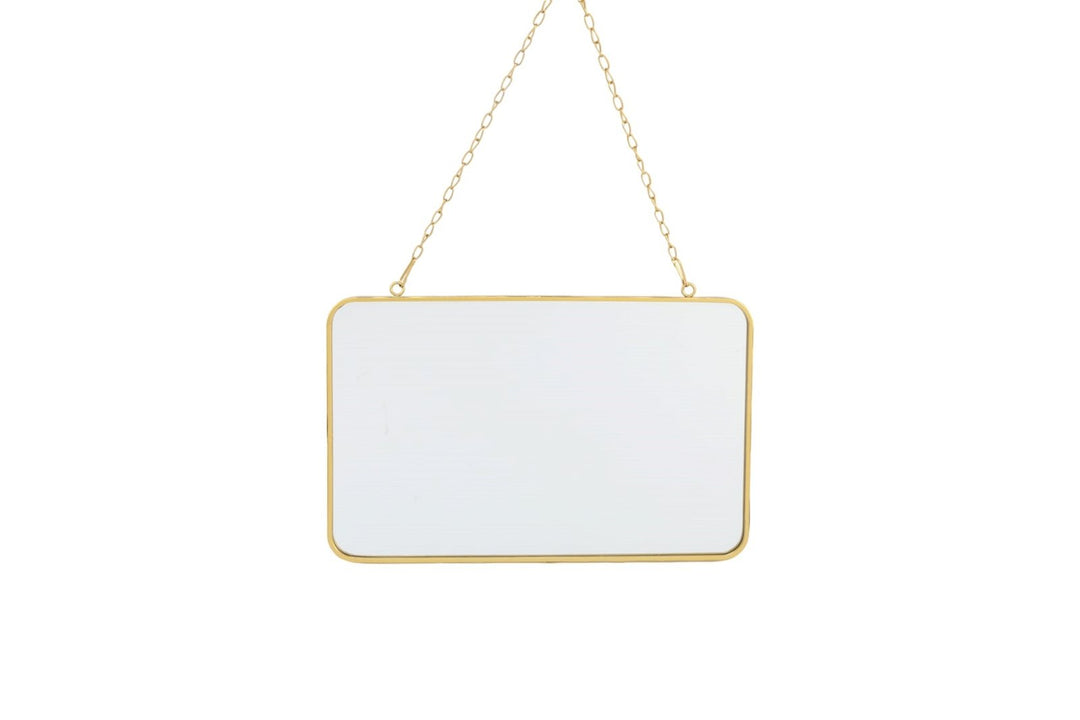 Gold Hanging Rectangle Mirror