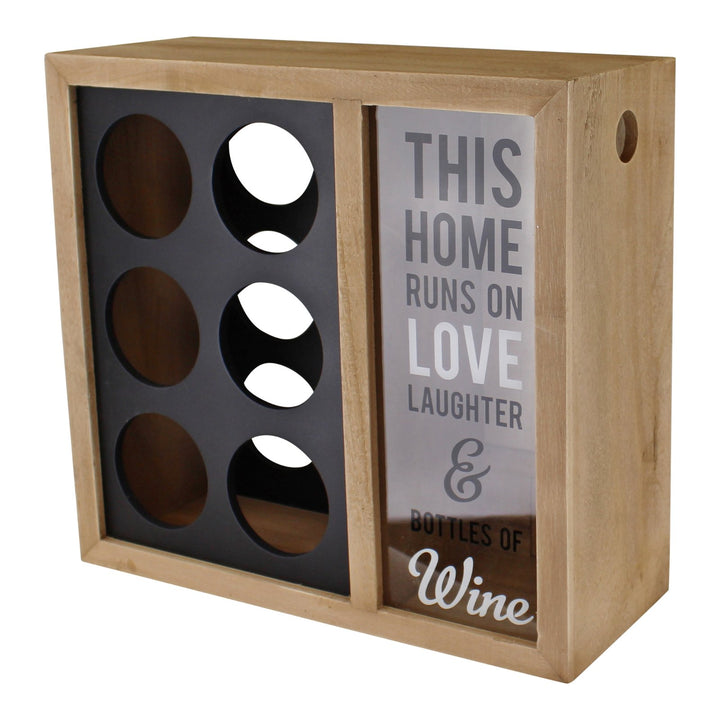 6 Bottle Wine Holder With Cork Storage