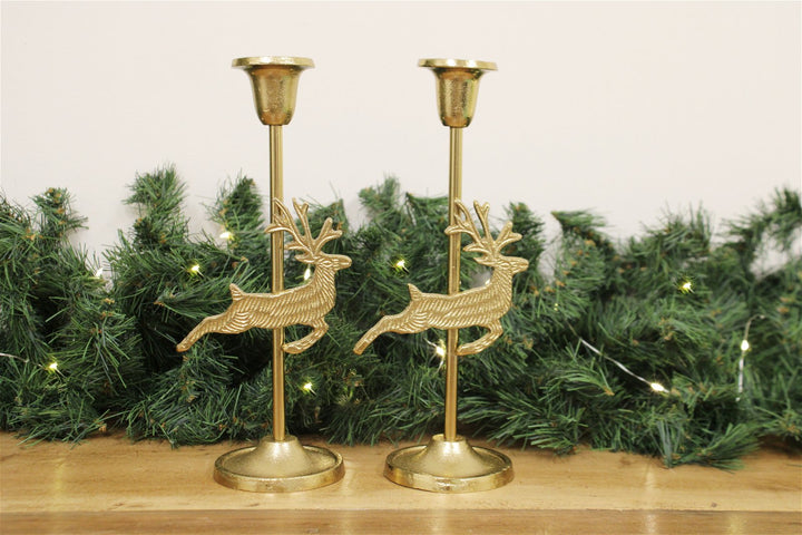 Gold Deer Candle Stick Holder