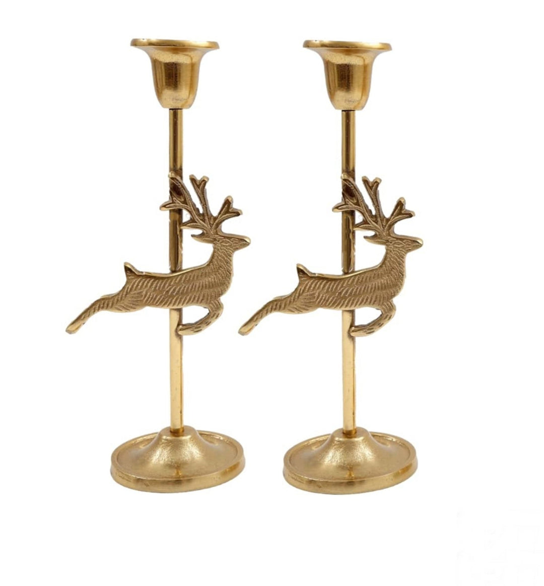 Gold Deer Candle Stick Holder